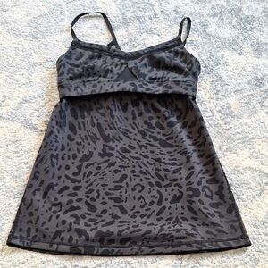 Gray/Black Lululemon Leopard Print Tank, Size 6